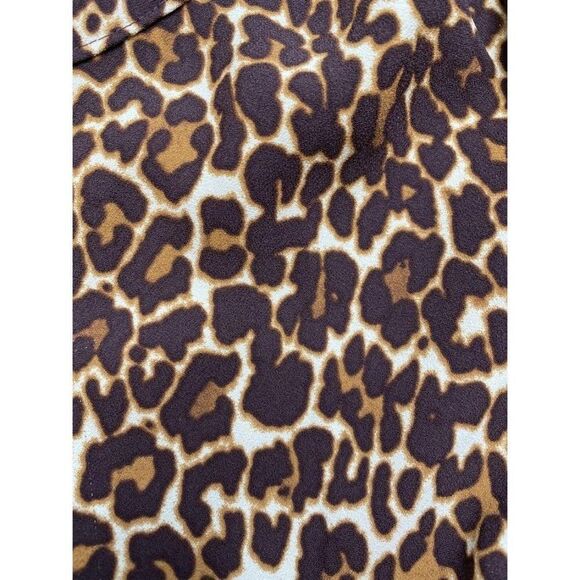 J Crew Animal Print Cheetah Crepe Long Sleeve Shift Dress sz 12 NEW - Picture 5 of 8